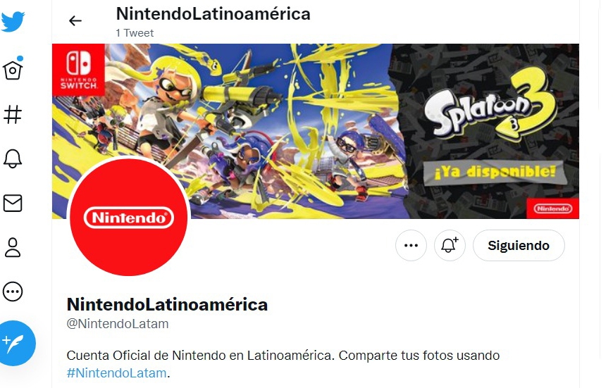 Twitter oficial Nintendo Latam